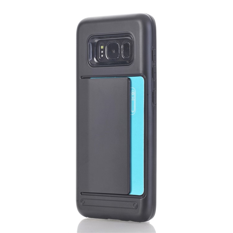 Hybrid Cell Phone Case with Card Holder (PC + TPU) for Samsung Galaxy S8 Plus G955 - Black-3