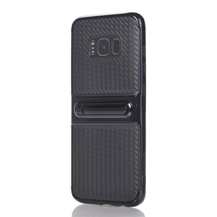 For Samsung Galaxy S8 G950 Suitcase Style PC Frame + TPU Hybrid Kickstand Case - Black-2