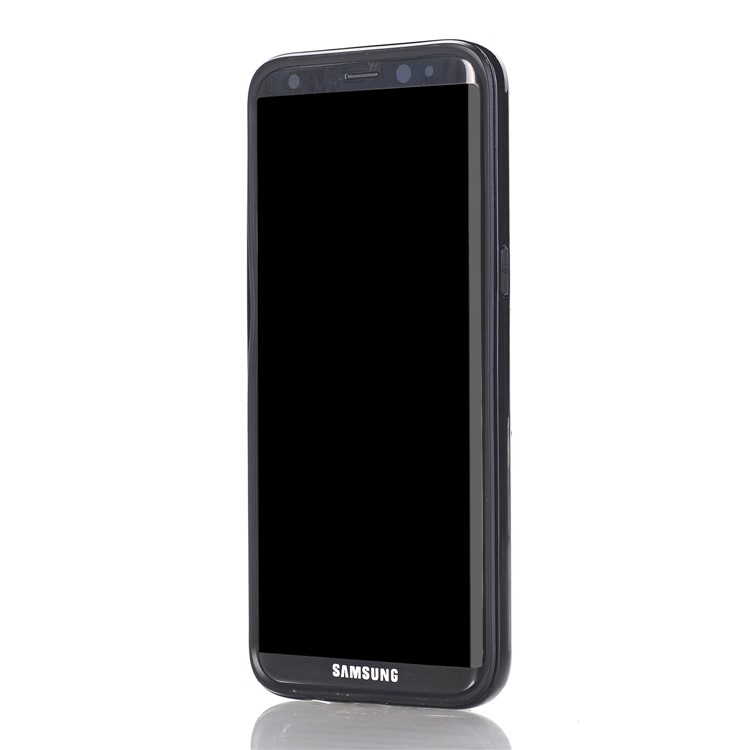 For Samsung Galaxy S8 G950 Suitcase Style PC Frame + TPU Hybrid Kickstand Case - Black-3