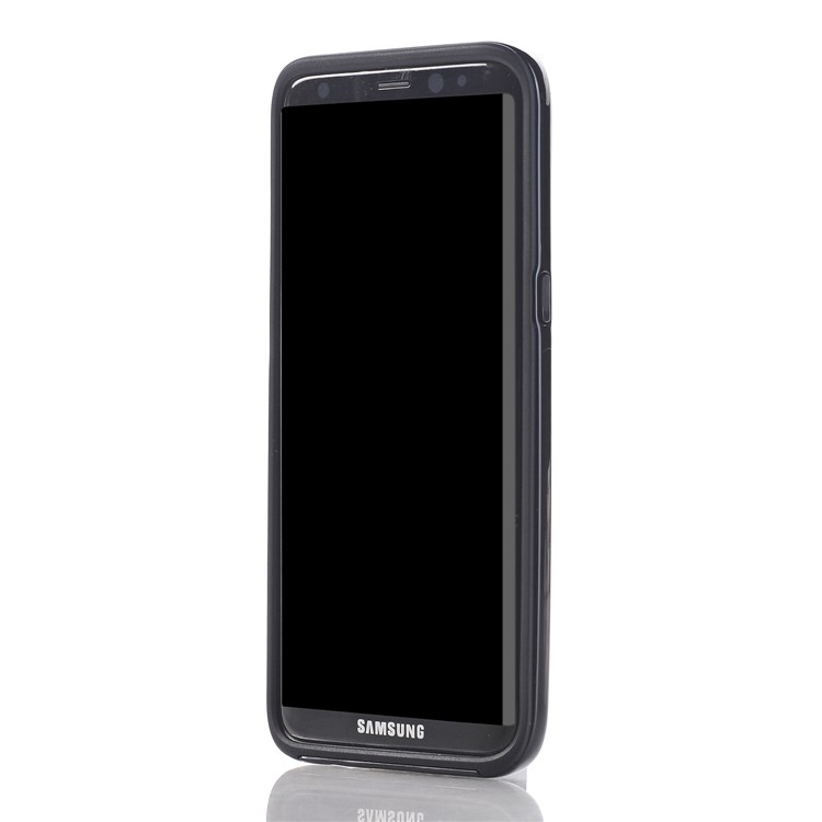 Carbon Fibre Texture TPU Jelly Case + Removable Plastic Rim for Samsung Galaxy S8 SM-G950 - Black-3