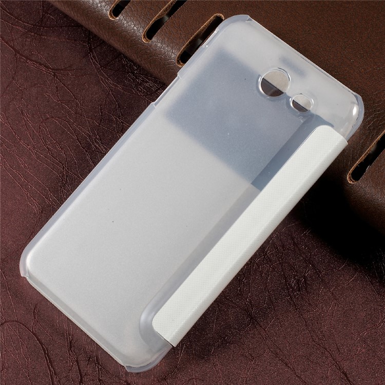 View Window PU Leather Cell Phone Case for Samsung Galaxy J3 Emerge/J3 Prime/J3 (2017) - White-2