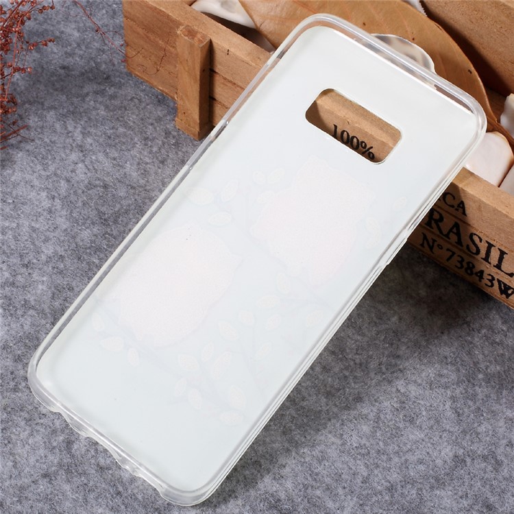 Pattern Printing Soft TPU Cell Phone Case for Samsung Galaxy S8 SM-G950 - Two Owls on the Branch-2