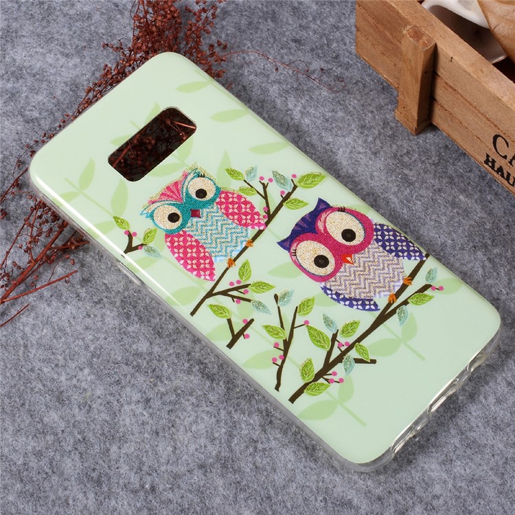 Pattern Printing Soft TPU Cell Phone Case for Samsung Galaxy S8 SM-G950 - Two Owls on the Branch-3