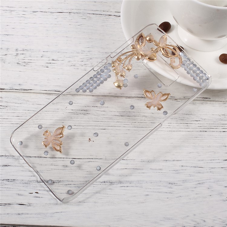 3D Rhinestone Decorated Butterfly PC Hard Protective Case for Samsung Galaxy S8+ SM-G955 - Pink-2