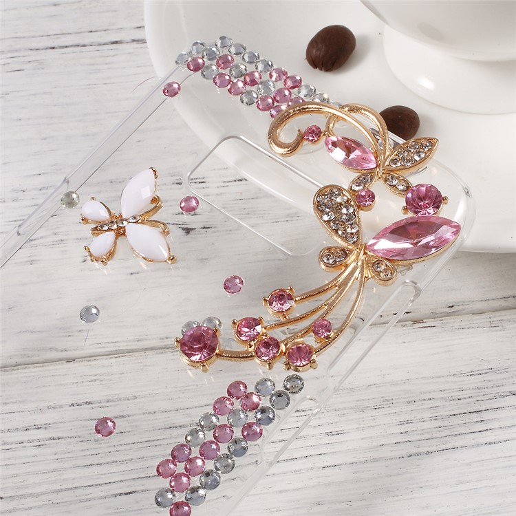 3D Rhinestone Decorated Butterfly PC Hard Protective Case for Samsung Galaxy S8+ SM-G955 - Pink-4