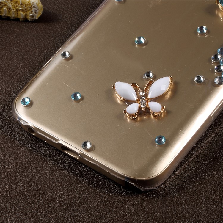 3D Rhinestone Decorated Butterfly PC Hard Protective Shell for Samsung Galaxy A3 (2017) - Blue-6
