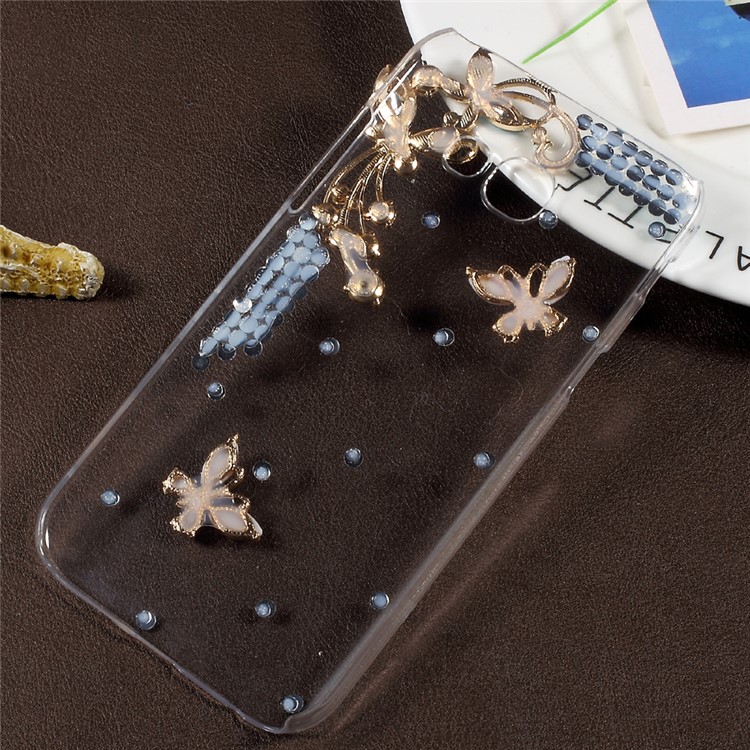 3D Rhinestone Decorated Butterfly PC Hard Protective Shell for Samsung Galaxy A3 (2017) - Blue-7