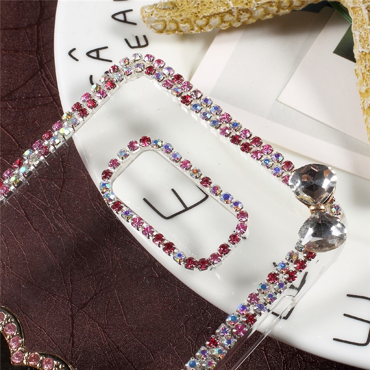 Rhinestone Decorated Ring Holder Clear Plastic Case for Samsung Galaxy S8+ SM-G955 - Heart Shape-4