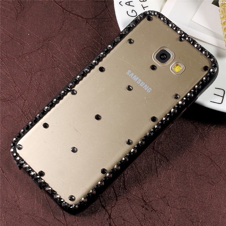 Rhinestone Decorated Hybrid TPU Frame + Acrylic Back Cover for Samsung Galaxy A5 (2017) SM-A520F - Black-1