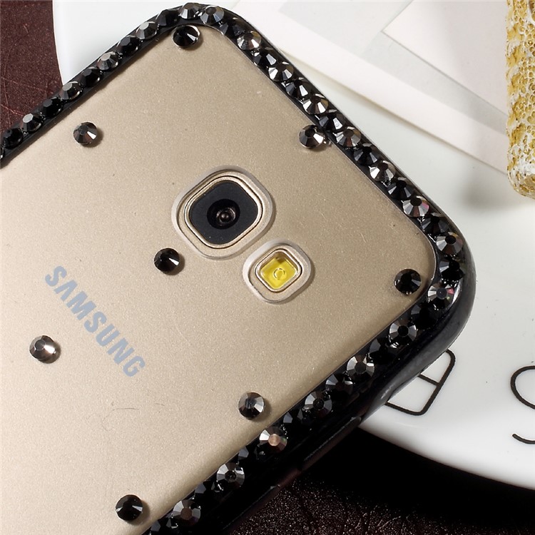 Rhinestone Decorated Hybrid TPU Frame + Acrylic Back Cover for Samsung Galaxy A5 (2017) SM-A520F - Black-4