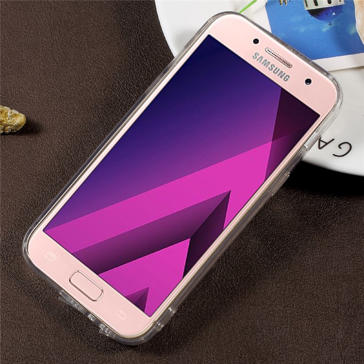 Rhinestone Ring Kickstand Plated Mirror-like Acrylic TPU Back Case for Samsung Galaxy A3 (2017) - Rose Gold-2