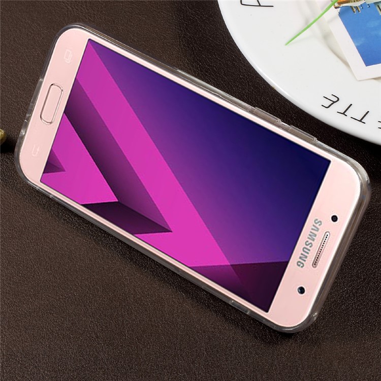 Rhinestone Ring Kickstand Plated Mirror-like Acrylic TPU Back Case for Samsung Galaxy A3 (2017) - Rose Gold-4