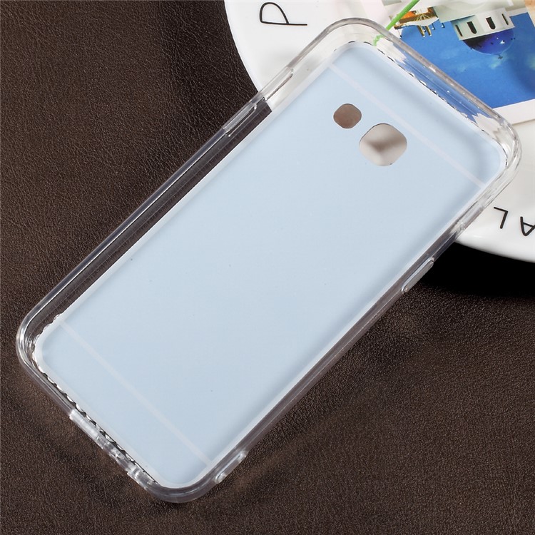 Rhinestone Ring Kickstand Plated Mirror-like Acrylic TPU Back Case for Samsung Galaxy A3 (2017) - Rose Gold-9