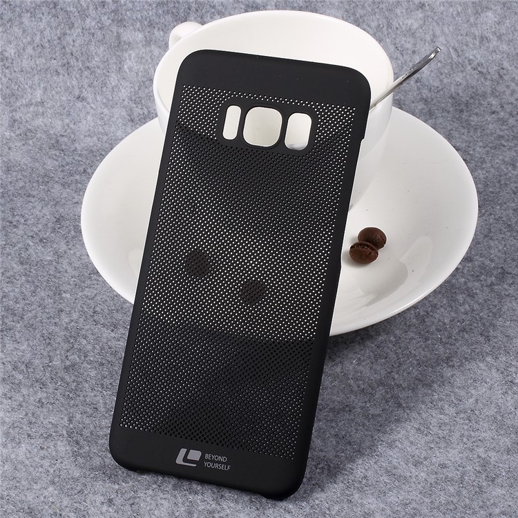 LOOPEE Heat Dissipation Hollow Mesh PC Mobile Case for Samsung Galaxy S8+ SM-G955 - Black-1