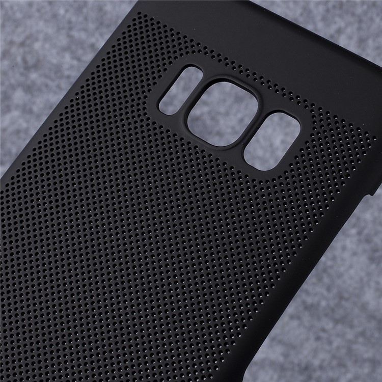 LOOPEE Heat Dissipation Hollow Mesh PC Mobile Case for Samsung Galaxy S8+ SM-G955 - Black-4