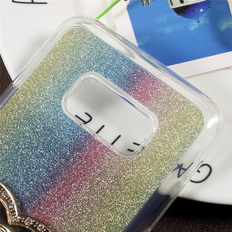 Gradient Glittery Powder TPU Case for Samsung Galaxy S8+ SM-G955 with Ring Holder - Colorful Vertical Stripes-6