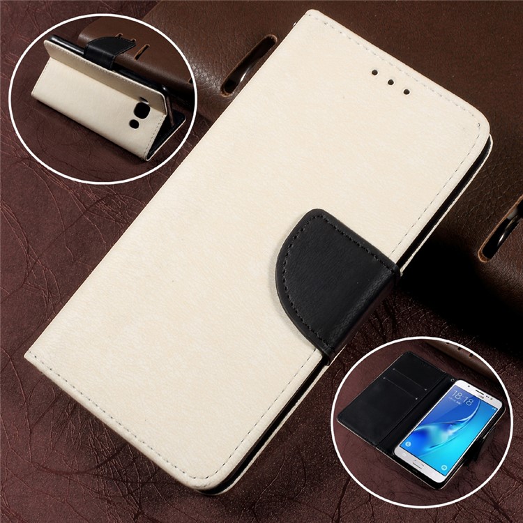Pebble Grain Leather Case with Lanyard for Samsung Galaxy J5 (2016) SM-J510 - White-1