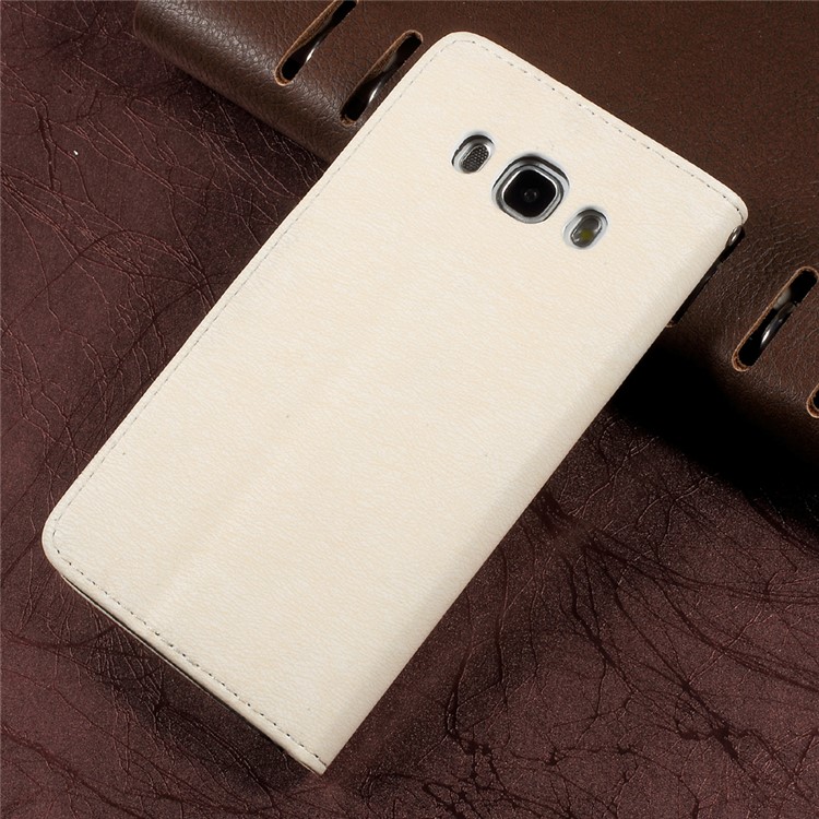Pebble Grain Leather Case with Lanyard for Samsung Galaxy J5 (2016) SM-J510 - White-2