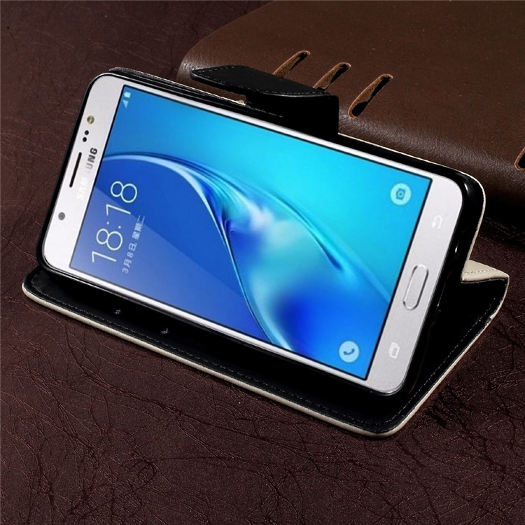Pebble Grain Leather Case with Lanyard for Samsung Galaxy J5 (2016) SM-J510 - White-4