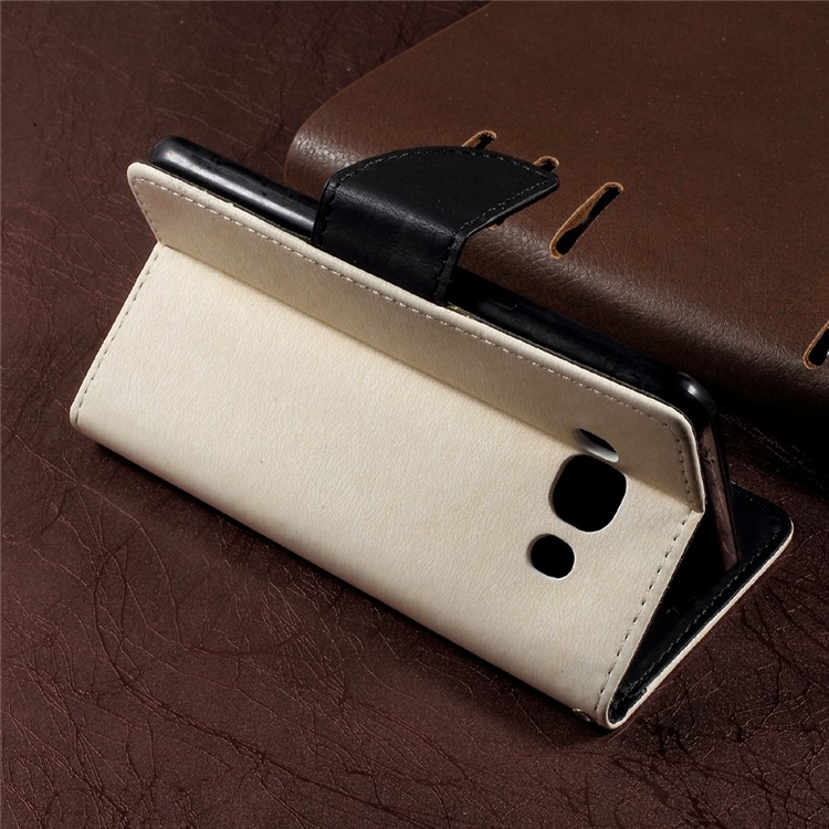 Pebble Grain Leather Case with Lanyard for Samsung Galaxy J5 (2016) SM-J510 - White-5