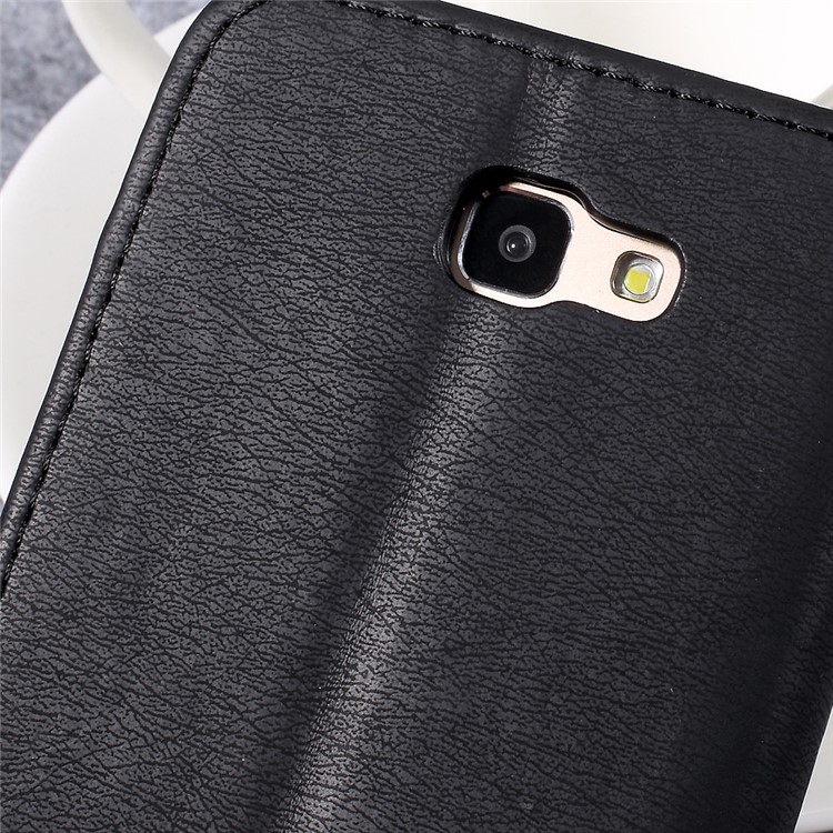 Pebble Grain Stand Leather Case for Samsung Galaxy J5 Prime - Black-10