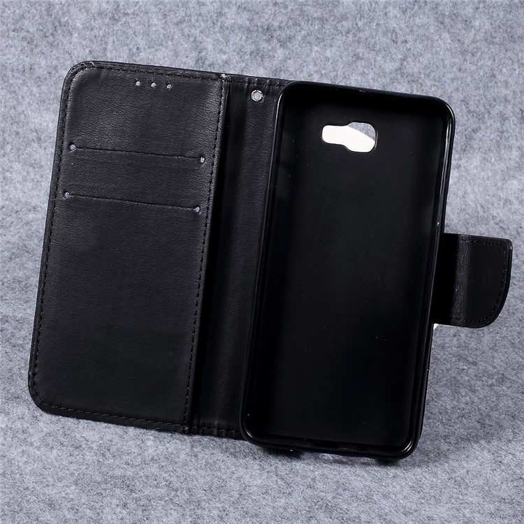 Pebble Grain Stand Leather Case for Samsung Galaxy J5 Prime - Black-8