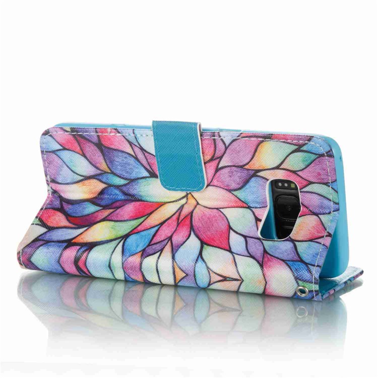Pattern Printing PU Leather Wallet Case for Samsung Galaxy S8 SM-G950 - Vivid Flowers-2