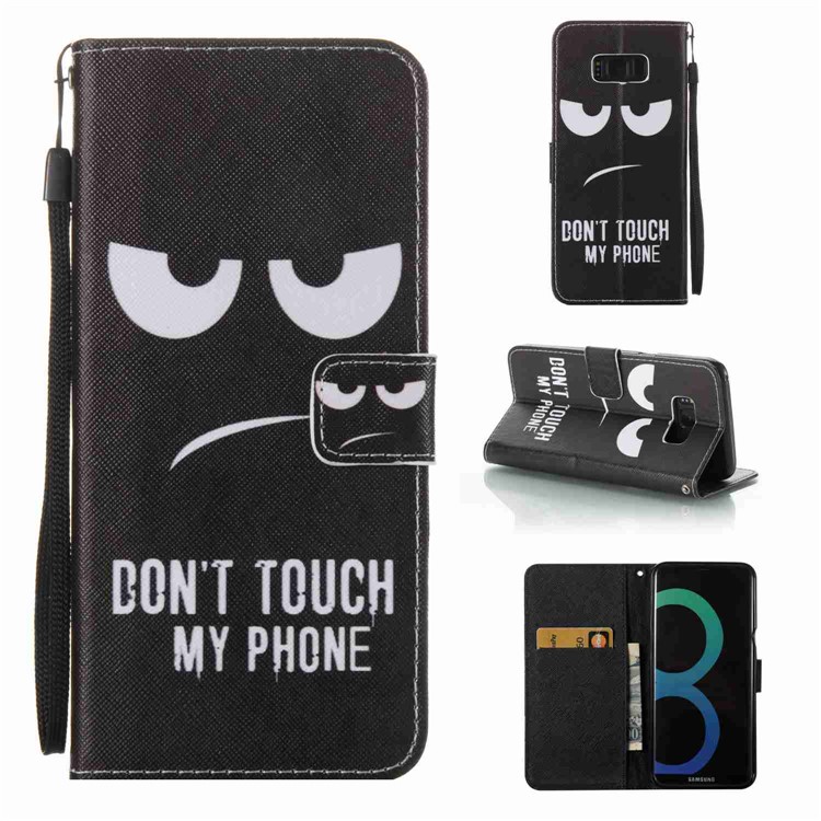 

Pattern Printing Leather Wallet Mobile Phone Shell for Samsung Galaxy S8 Plus G955 - Do Not Touch My Phone