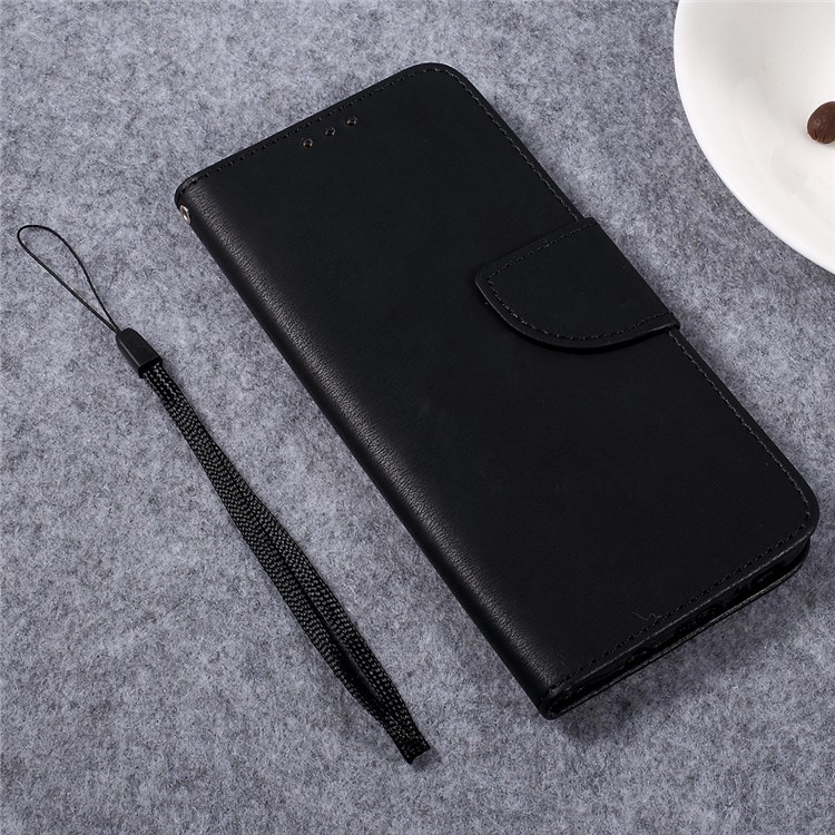 Pebble Grain Stand Leather Wallet Case with Lanyard for Samsung Galaxy S8+ SM-G955 - Black-2