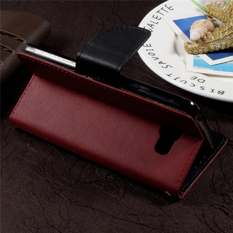 Pebble Grain Wallet Stand Leather Cell Phone Case for Samsung Galaxy A3 SM-A310F (2016) - Red-4