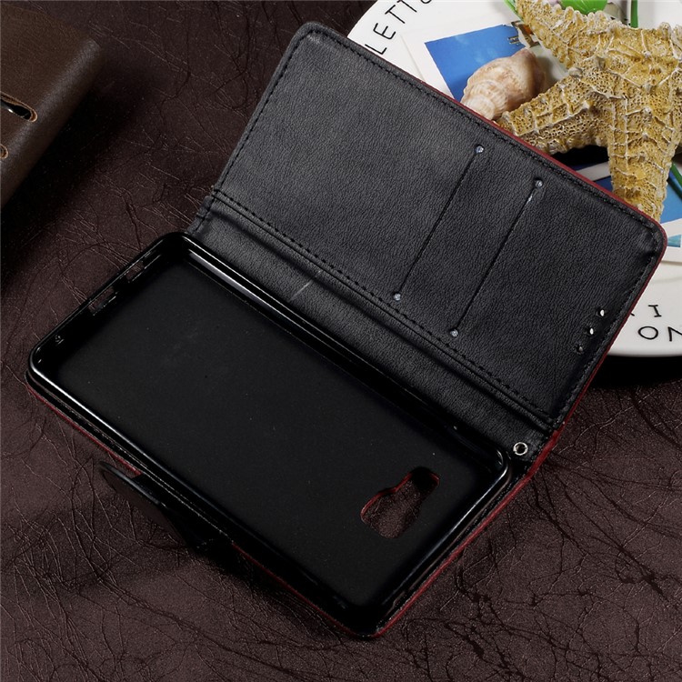 Pebble Grain Wallet Stand Leather Cell Phone Case for Samsung Galaxy A3 SM-A310F (2016) - Red-6