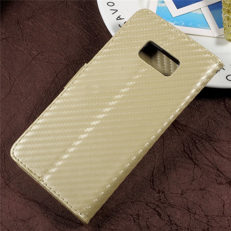 Carbon Fiber Texture Leather Wallet Phone Case for Samsung Galaxy S8 SM-G950 - Black-2