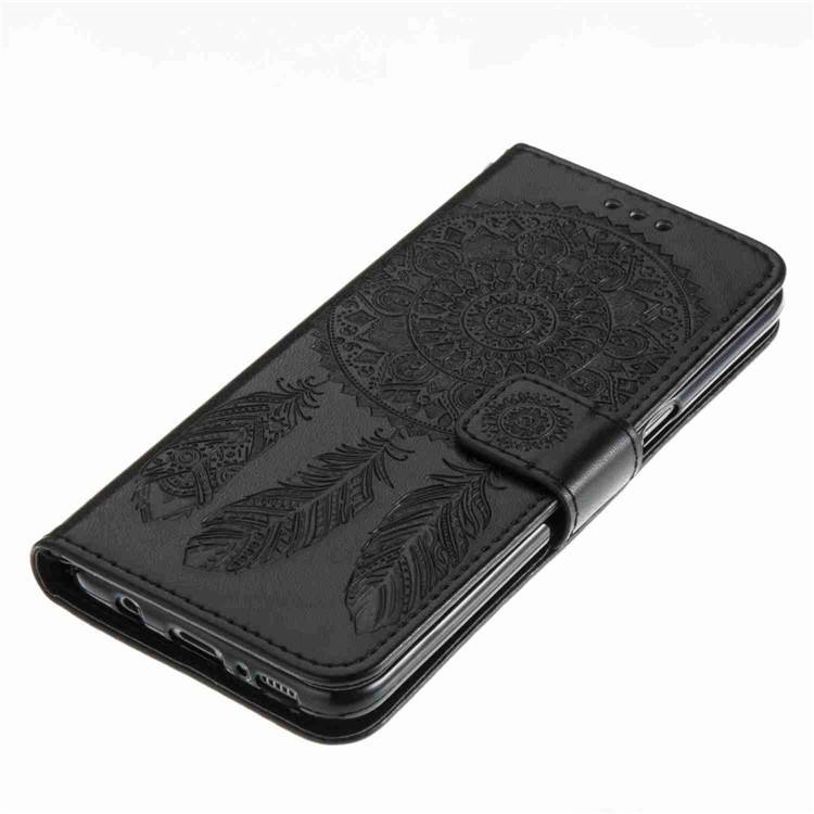 Dreamcatcher Henna Flower Leather Case with Hand Strap for Samsung Galaxy S8+ G955 - Black-5