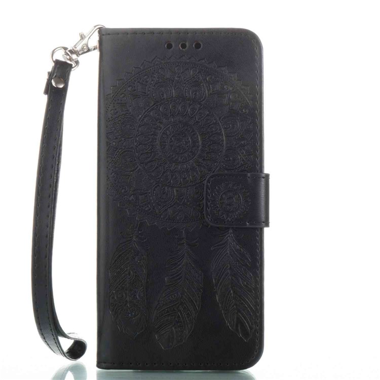 Dreamcatcher Henna Flower Leather Case with Hand Strap for Samsung Galaxy S8+ G955 - Black-7