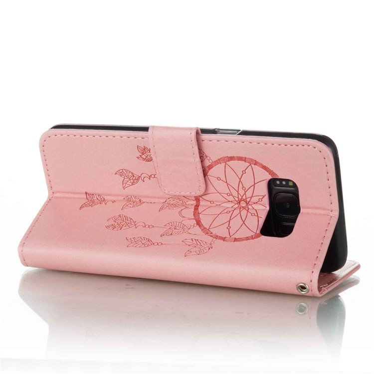 For Samsung Galaxy S8 Plus G955 Imprinted Dream Catcher Wallet Leather Case Stand - Pink-2
