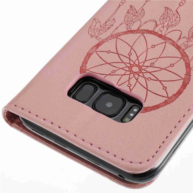 For Samsung Galaxy S8 Plus G955 Imprinted Dream Catcher Wallet Leather Case Stand - Pink-5