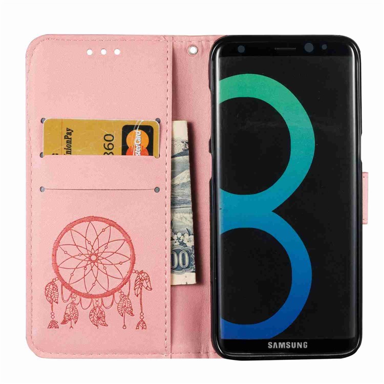 For Samsung Galaxy S8 Plus G955 Imprinted Dream Catcher Wallet Leather Case Stand - Pink-8