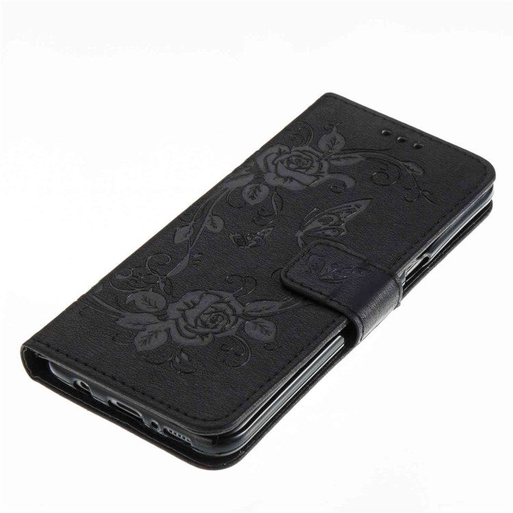 Imprinted Butterfly Flowers Leather Wallet Case for Samsung Galaxy S8+ SM-G955 - Black-7