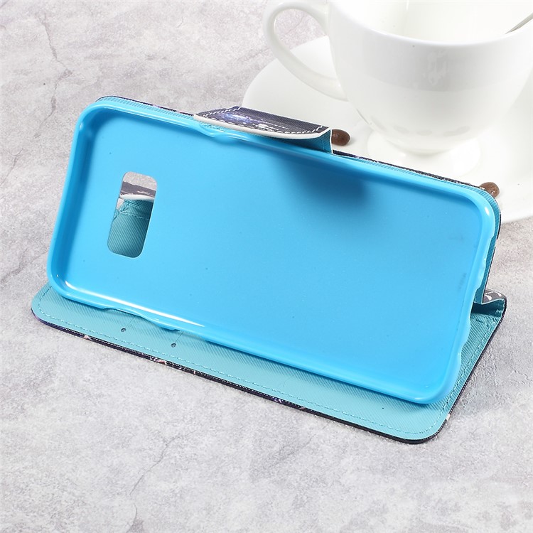 Pattern Printing Leather Wallet Stand Case for Samsung Galaxy S8+ SM-G955 - Romantic Lovers-4
