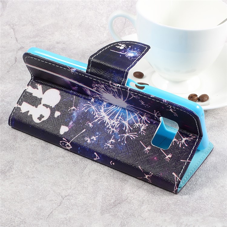 Pattern Printing Leather Wallet Stand Case for Samsung Galaxy S8+ SM-G955 - Romantic Lovers-5