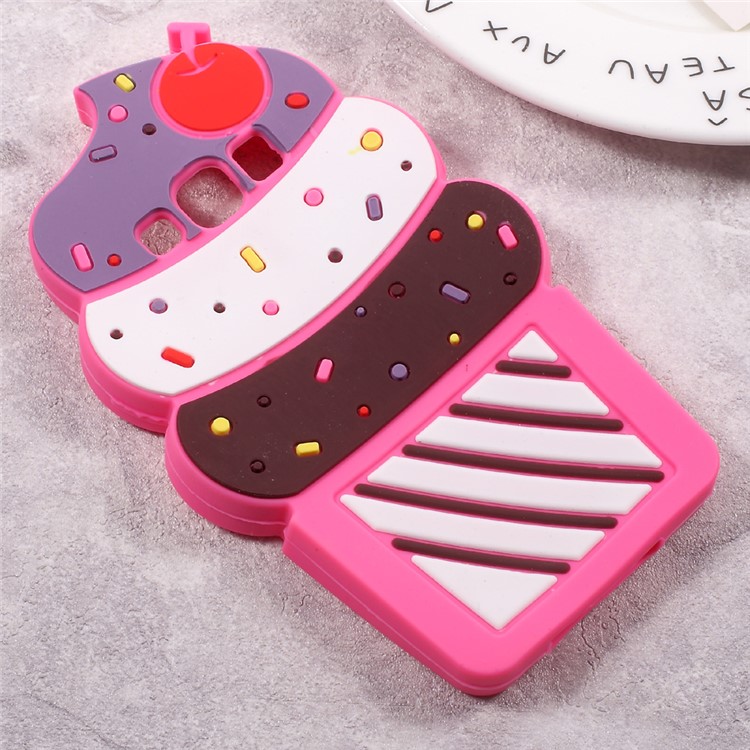 3D Cherry Ice Cream Silicone Mobile Shell for Samsung Galaxy J5 (2016) SM-J510 - Rose-2