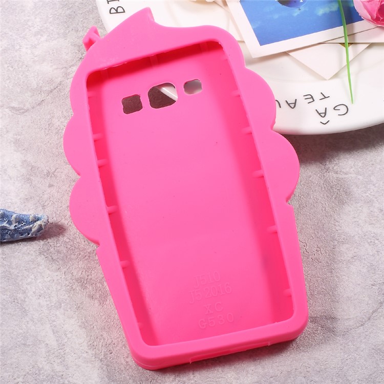 3D Cherry Ice Cream Silicone Mobile Shell for Samsung Galaxy J5 (2016) SM-J510 - Rose-6