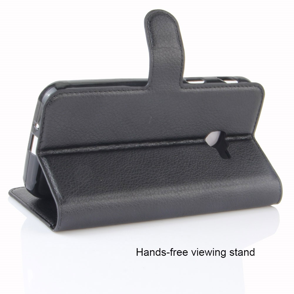 Litchi Skin Wallet Leather Stand Case for Samsung Galaxy Xcover 4s / Xcover 4 G390F - Black-5