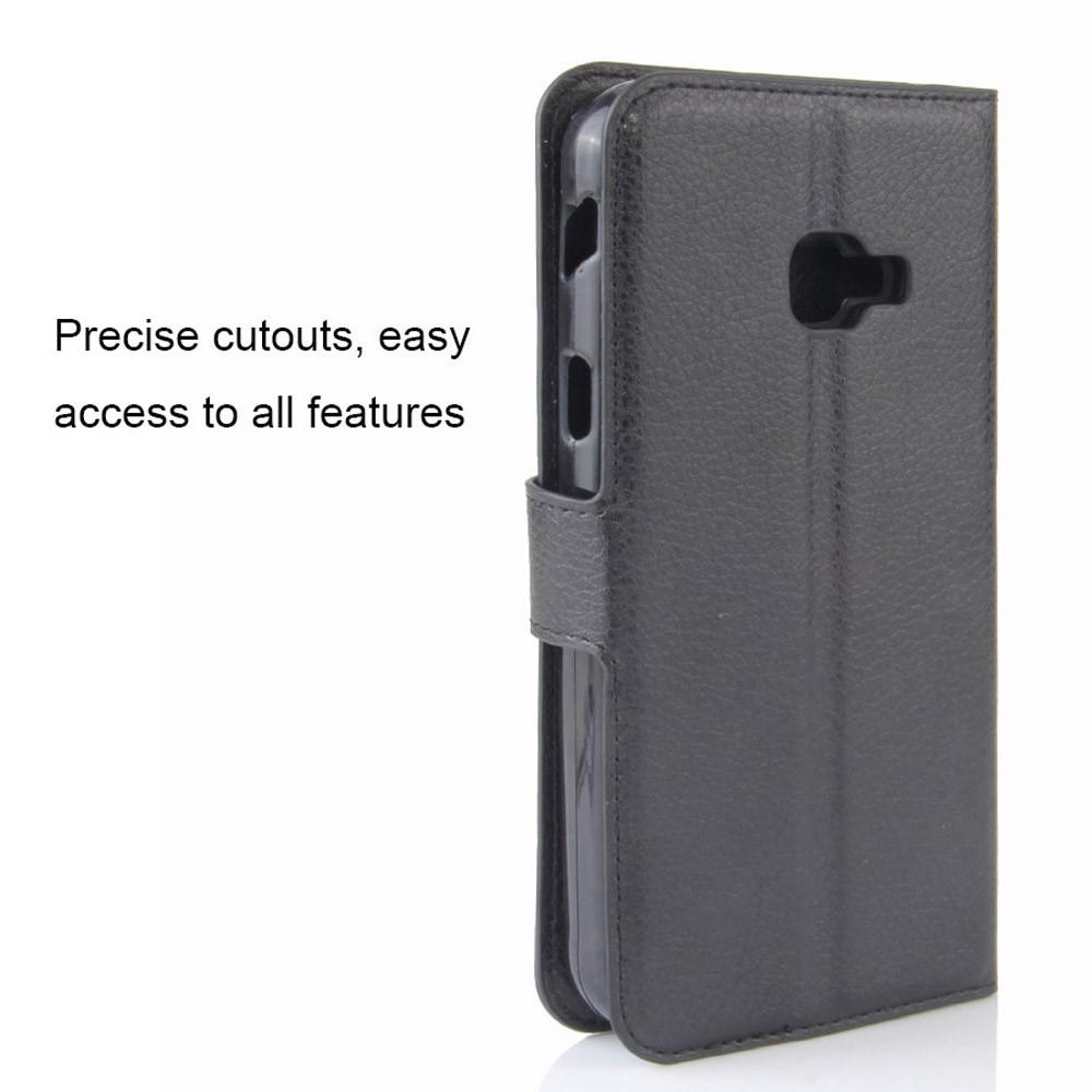 Litchi Skin Wallet Leather Stand Case for Samsung Galaxy Xcover 4s / Xcover 4 G390F - Black-6