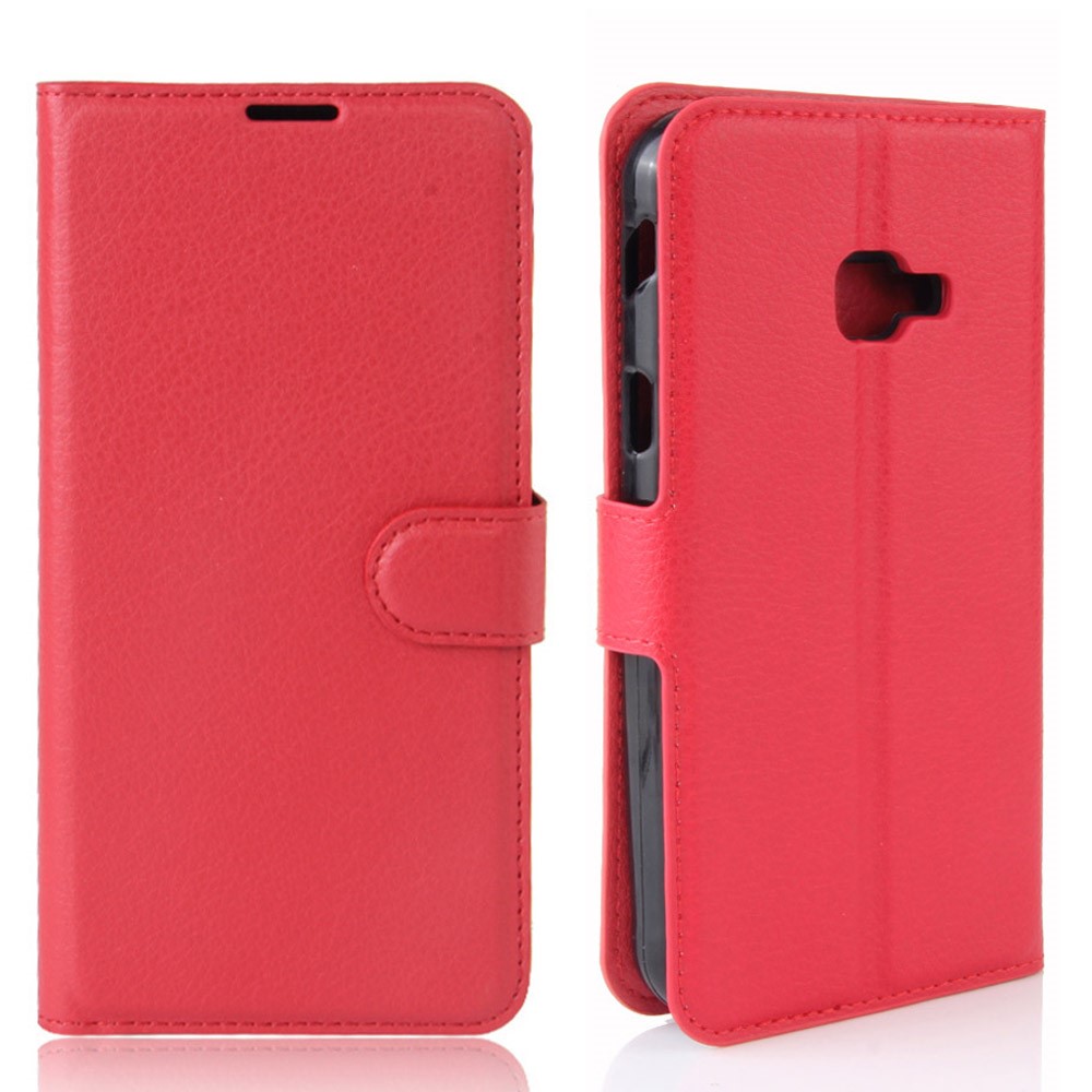 Litchi Skin Billet de Billetera Caja de Protección de Cuero Para Samsung Galaxy Xcover 4s / Xcover 4 G390F - Rojo