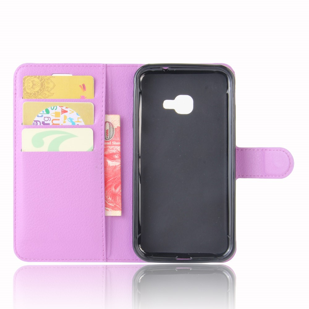 Litchi Skin PU Leather Stand Case for Samsung Galaxy Xcover 4s / Xcover 4 G390F - Purple-3