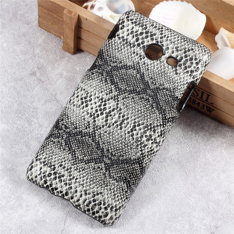 PU Leather Skin PC Hard Back Case for Samsung Galaxy J5 (2017) -Snake Texture / Black-1