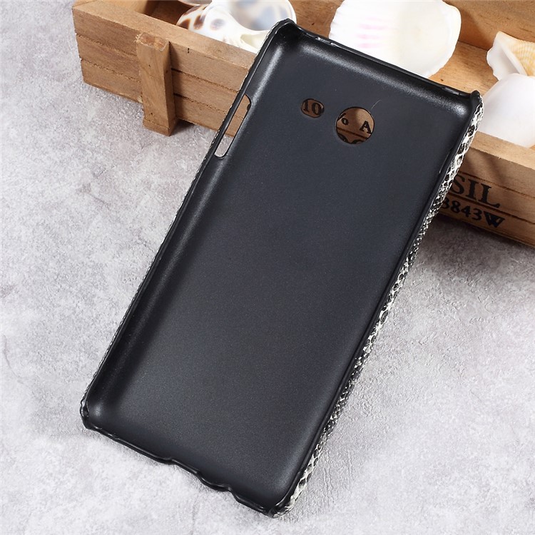 PU Leather Skin PC Hard Back Case for Samsung Galaxy J5 (2017) -Snake Texture / Black-2