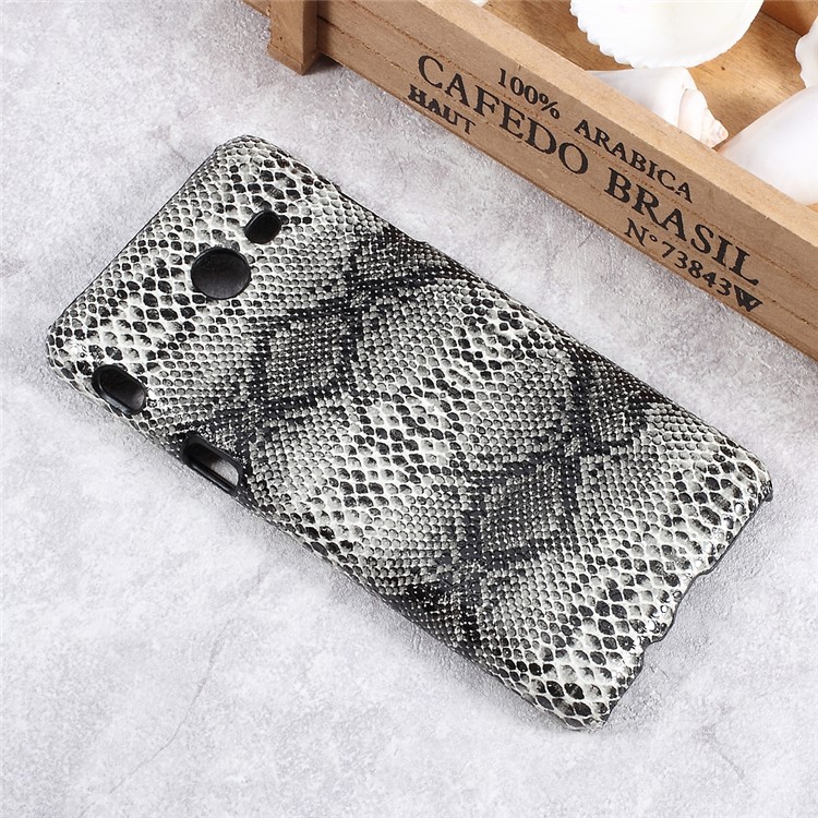 PU Leather Skin PC Hard Back Case for Samsung Galaxy J5 (2017) -Snake Texture / Black-3