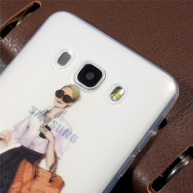 IMD Pattern Printing Clear TPU Cell Phone Case for Samsung Galaxy J5 (2016) SM-J510 - Stylish Girl Pattern-4